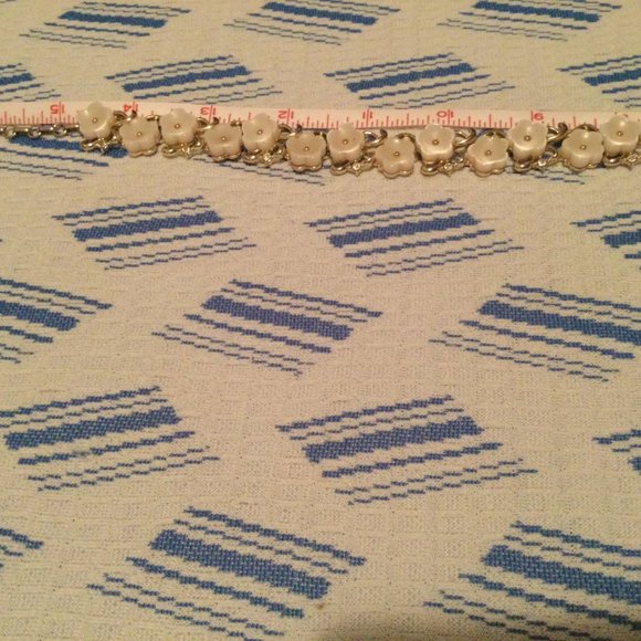 Women's girls unique necklace made of two bracelets flowers and chain - Picture 5 of 6